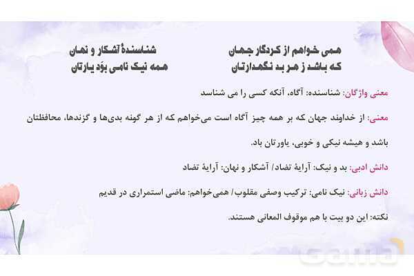 پاورپوینت تدریس درس 8: هم زیستی با مام میهن | فارسی نهم- پیش نمایش