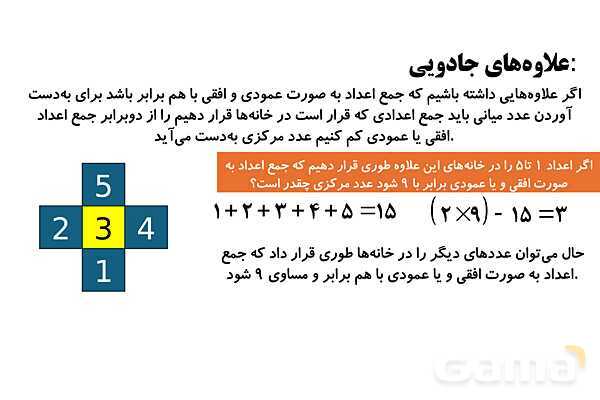 پاورپوینت علاوه‌های جادویی، شماره گذاری صفحات کتاب، الگوهای مربعی - مثلثی - افزایشی، جمع و تفریق اعداد مرکب- پیش نمایش