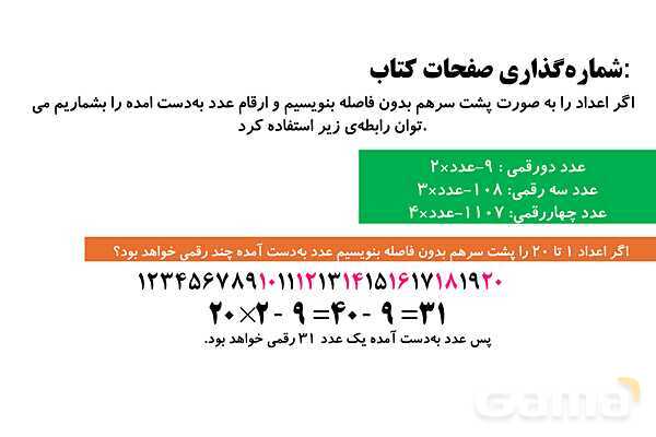 پاورپوینت علاوه‌های جادویی، شماره گذاری صفحات کتاب، الگوهای مربعی - مثلثی - افزایشی، جمع و تفریق اعداد مرکب- پیش نمایش