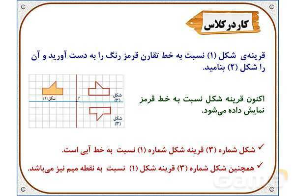پاورپوینت ریاضی ششم دبستان | فصل 4: مرکز تقارن و تقارن مرکزی- پیش نمایش