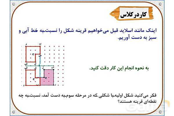 پاورپوینت ریاضی ششم دبستان | فصل 4: مرکز تقارن و تقارن مرکزی- پیش نمایش