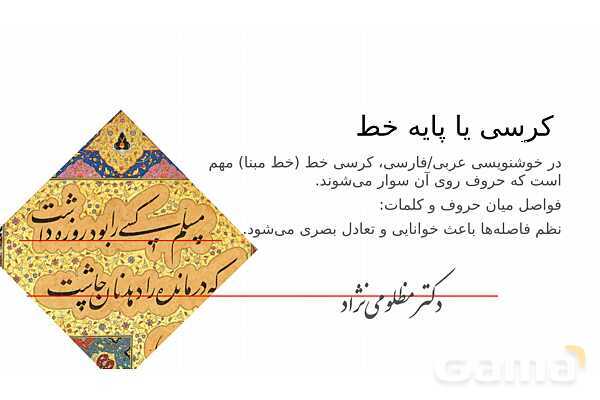 پاورپوینت ریاضی و خوشنویسی | نسبت‌ها، تقارن و تکرار در خط- پیش نمایش