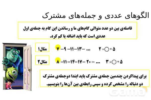 پاورپوینت الگوهای عددی و جمله‌های مشترک، بخش پذیری، کسرهای مساوی و روش شمشیری- پیش نمایش