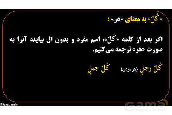 پاورپوینت عربی هشتم (1. ترجمه کلمه کُل)- پیش نمایش