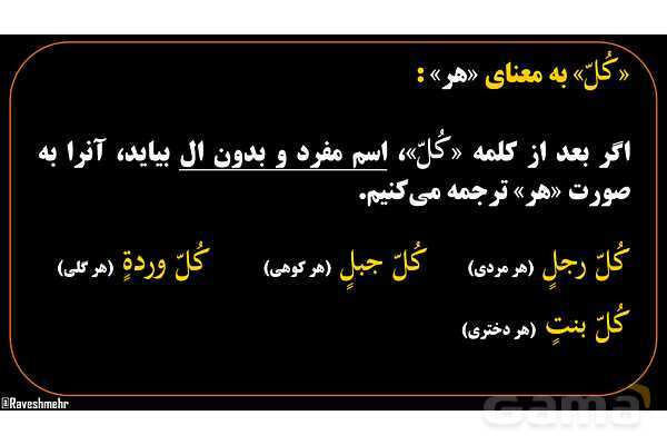 پاورپوینت عربی هشتم (1. ترجمه کلمه کُل)- پیش نمایش