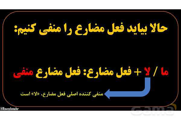 پاورپوینت عربی هشتم (3. فعل مضارع منفی)- پیش نمایش