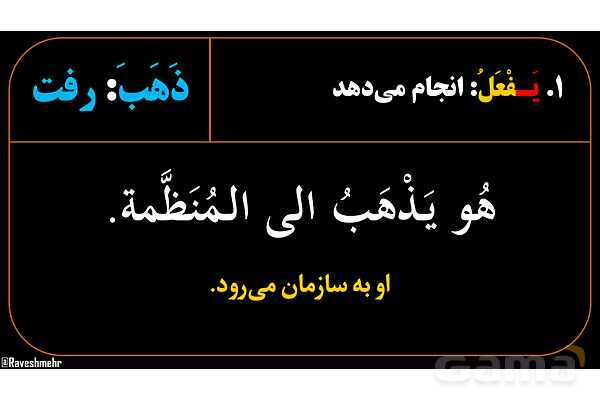پاور آموزشی عربی هشتم 4. مثال‌های فعل مضارع و منفی آن- پیش نمایش