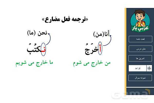 قواعد فعل مضارع عربی هشتم از صفر تا 100- پیش نمایش