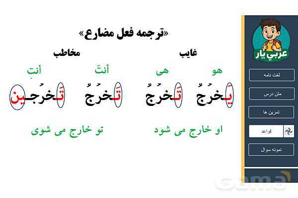 قواعد فعل مضارع عربی هشتم از صفر تا 100- پیش نمایش