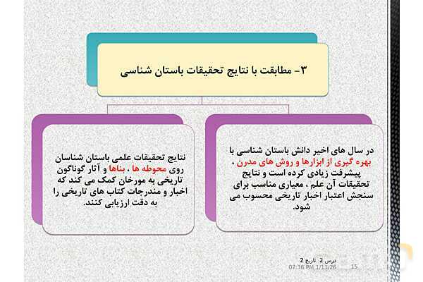 پاورپوینت تدریس تاریخ یازدهم انسانی | درس 2: روش پژوهش در تاریخ؛ بررسی و سنجش اعتبار شواهد و مدارک- پیش نمایش