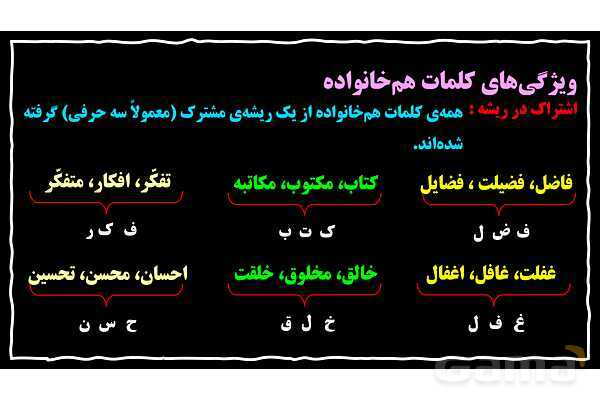 پاورپوینت کلمه‌های هم خانواده و نشانه‌های جمع در زبان فارسی- پیش نمایش
