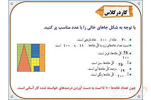 پاورپوینت ریاضی ششم دبستان | فصل 6: درصد- پیش نمایش