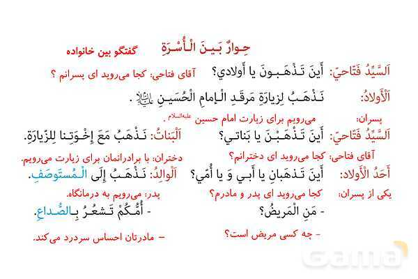 ترجمه متن و حل تمارین درس 6 عربی هشتم- پیش نمایش