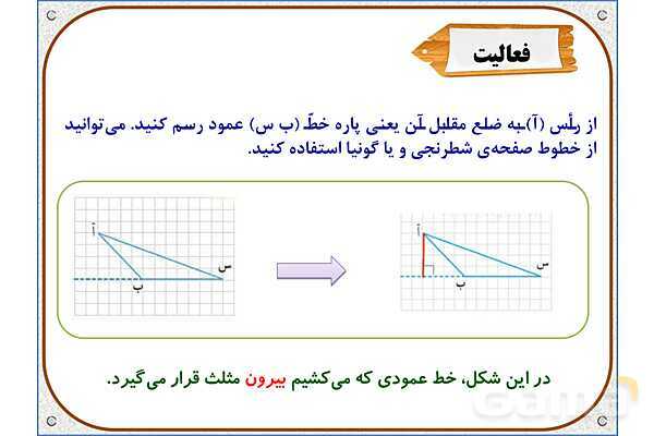 پاورپوینت ریاضی چهارم دبستان | فصل 6: مساحت متوازی‌الاضلاع و مثلث- پیش نمایش