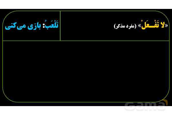 پاورپوینت عربی نهم (مثال‌های فعل نهی)- پیش نمایش