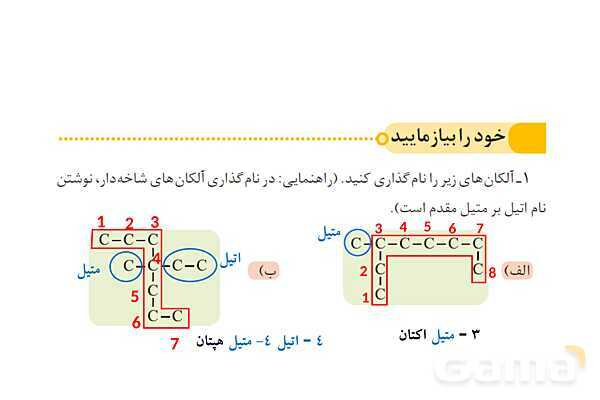پاورپوینت آموزشی نامگذاری آلکان ها  - پیش نمایش