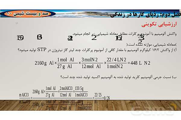 پاورپوینت آموزشی استوکیومتری واکنش - پیش نمایش