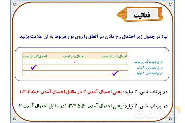 پاورپوینت ریاضی ششم دبستان | فصل 6: کاربرد درصد در آمار و احتمال- پیش نمایش