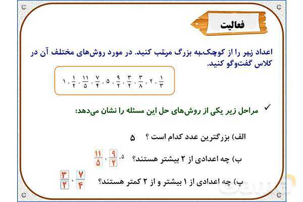 پاورپوینت ریاضی ششم دبستان | فصل 2: محاسبات با کسر- پیش نمایش