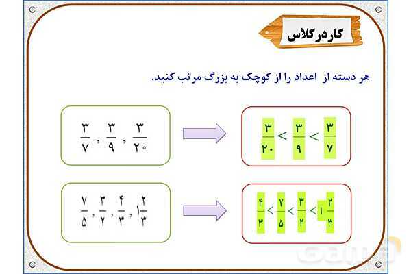 پاورپوینت ریاضی ششم دبستان | فصل 2: محاسبات با کسر- پیش نمایش