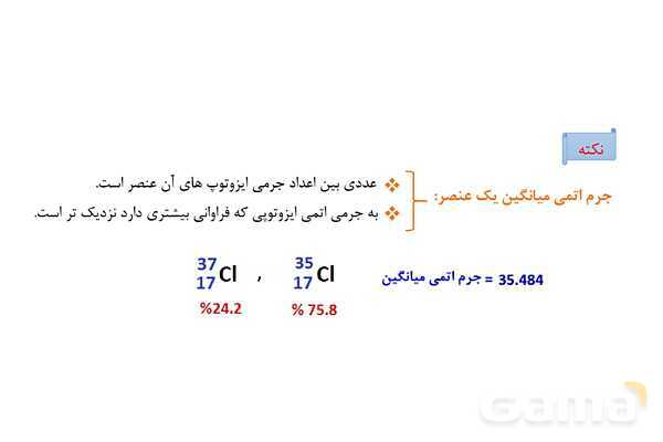 پاورپوینت آموزش جرم اتمی عنصرها- پیش نمایش
