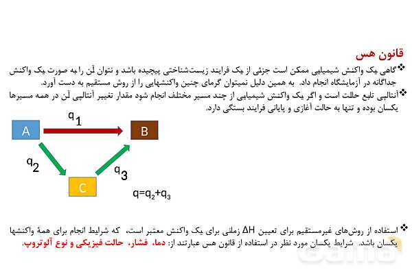 پاورپوینت آموزش تعیین آنتالپی واکنش‌های شیمیایی - پیش نمایش