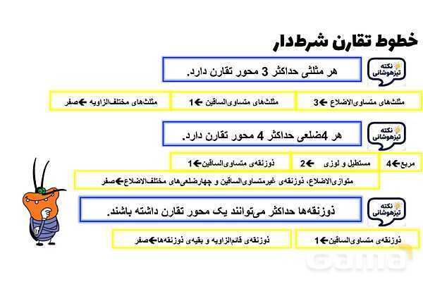 پاورپوینت خطوط تقارن شرط‌دار- پیش نمایش