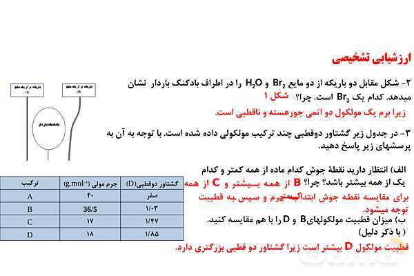 پاورپوینت مولکول‌های قطبی و ناقطبی | شیمی دهم- پیش نمایش