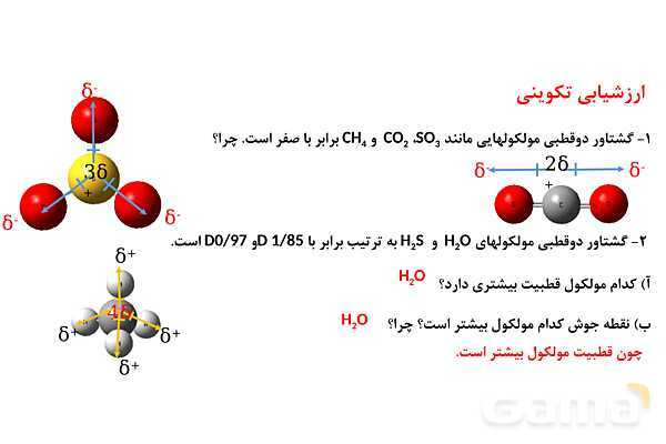 پاورپوینت مولکول‌های قطبی و ناقطبی | شیمی دهم- پیش نمایش