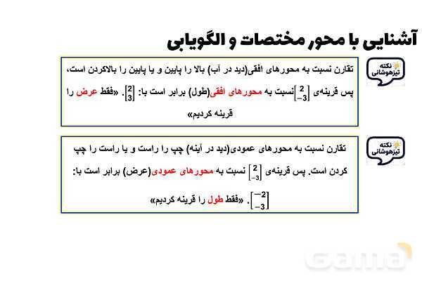 پاورپوینت آشنایی با محور مختصات و الگویابی- پیش نمایش