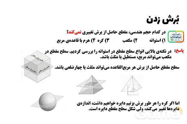 پاورپوینت بُرش زدن حجم‌های هندسی- پیش نمایش