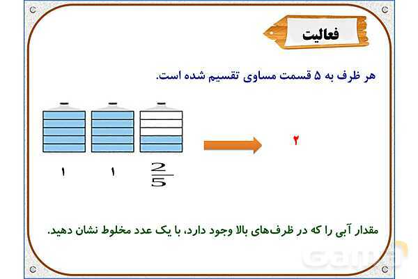 پاورپوینت ریاضی چهارم دبستان | فصل 5: عدد مخلوط- پیش نمایش