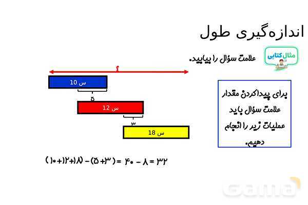 پاورپوینت اندازه‌گیری طول قسمت مشترک دو خط‌کش- پیش نمایش