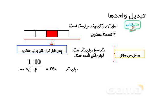 پاورپوینت تبدیل واحد‌های طول ریاضی چهارم - پیش نمایش