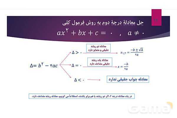 پاورپوینت آموزش ریاضی دهم | حل معادله درجه دوم- پیش نمایش