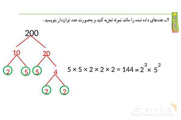 پاورپوینت گام به گام فصل 7 ریاضی هفتم | توان و جذر- پیش نمایش