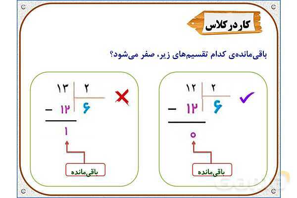 پاورپوینت ریاضی سوم دبستان | فصل 8: تقسیم با باقی‌مانده- پیش نمایش