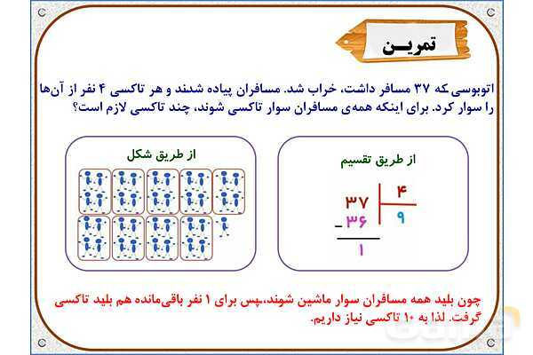 پاورپوینت ریاضی سوم دبستان | فصل 8: تقسیم با باقی‌مانده- پیش نمایش