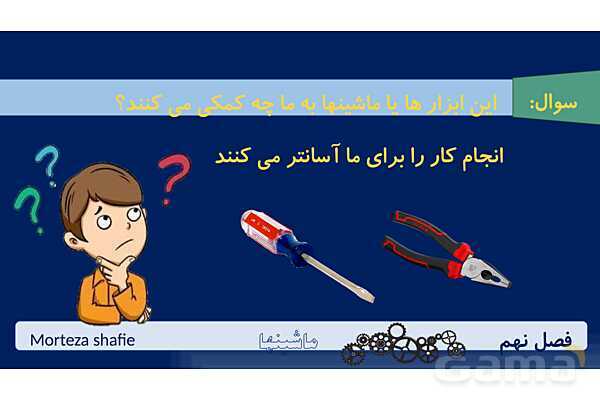 پاورپوینت تدریس علوم نهم فصل 9 ماشین ها پارت اول- پیش نمایش