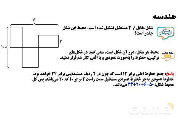 پاورپوینت محیط و مساحت تیزهوشان- پیش نمایش