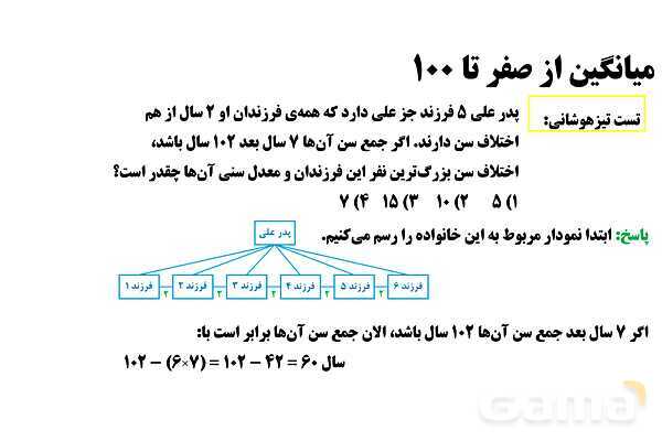  پاورپوینت میانگین دنباله‌ای از اعداد- پیش نمایش