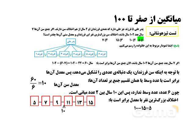  پاورپوینت میانگین دنباله‌ای از اعداد- پیش نمایش