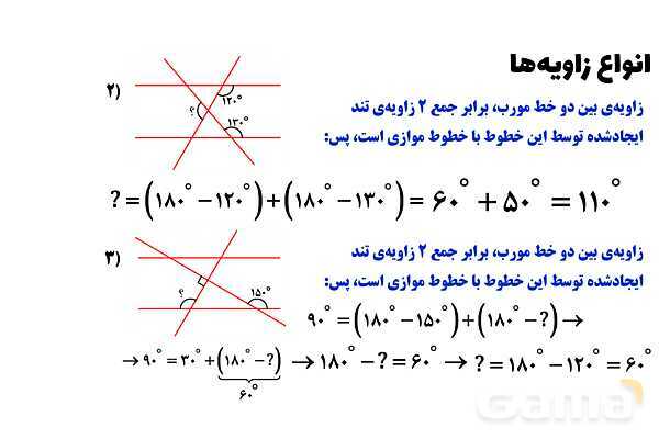 پاورپوینت دو خط موازی و زاویه‌های برابر ریاضی چهارم- پیش نمایش