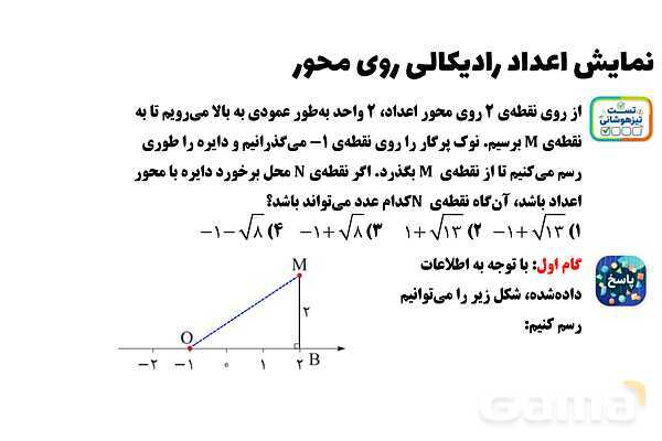 پاورپوینت نمایش اعداد رادیکالی روی محور ریاضی هشتم- پیش نمایش