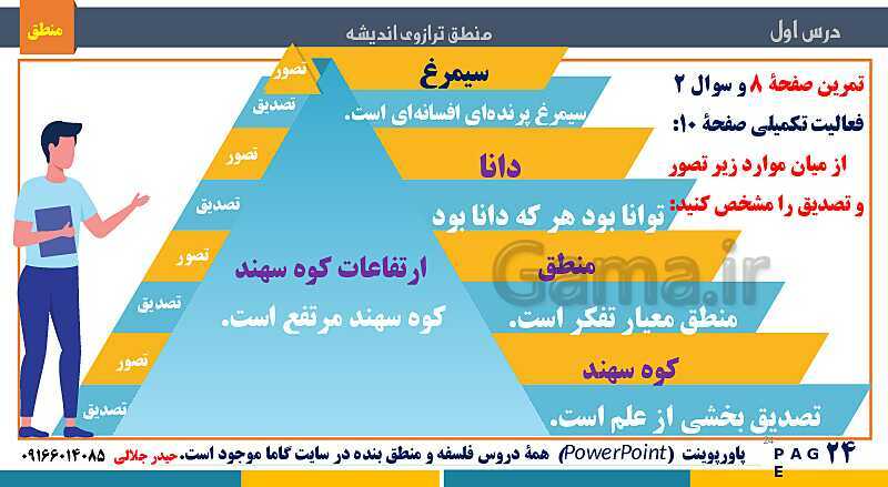 پاورپوینت تدریس منطق دهم انسانی | درس 1: منطق، ترازوی اندیشه- پیش نمایش