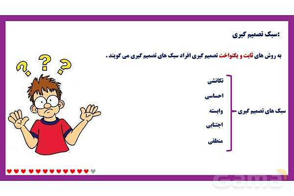 پاور روان شناسی یازدهم درس 6: تفکر تصمیم گیری - پیش نمایش