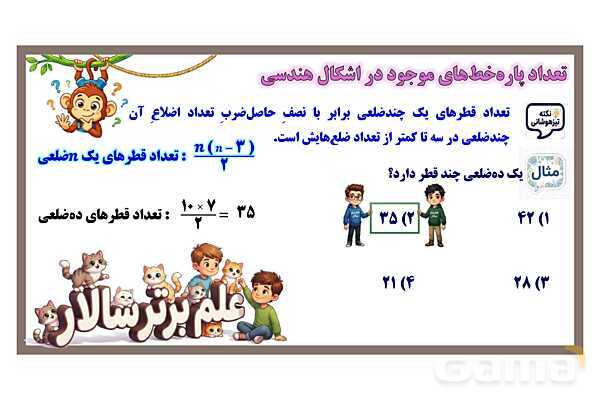 پاورپوینت شمارش پاره خط‌ها، نیم خط‌ها، خط‌ها، ناحیه‌ها و نقاط تقاطع- پیش نمایش