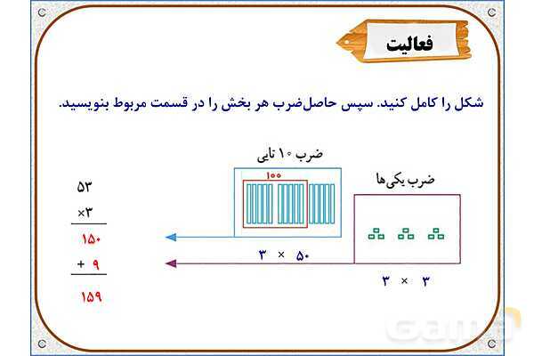 پاورپوینت ریاضی سوم دبستان | فصل 8: محاسبه‌ ضرب- پیش نمایش