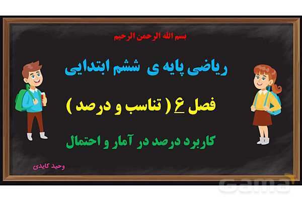 پاور کاربرد درصد در آمار و احتمال ریاضی پایه ششم- پیش نمایش