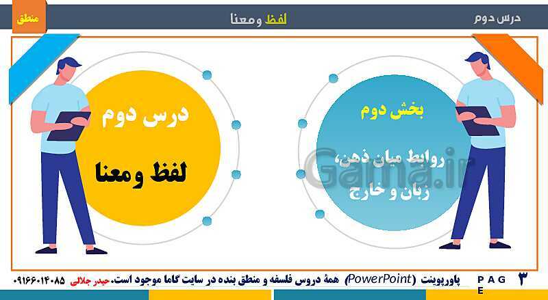 پاورپوینت تدریس منطق دهم انسانی | درس 2: لفظ و معنا- پیش نمایش